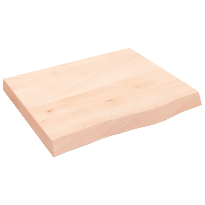 bordplade til badeværelse 60x50x(2-6) cm massivt træ ubehandlet