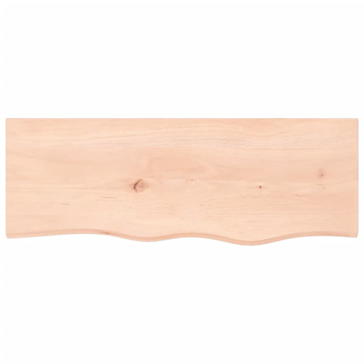 bordplade til badeværelse 80x30x(2-4) cm massivt træ ubehandlet