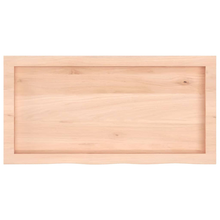 bordplade til badeværelse 80x40x(2-6) cm massivt træ ubehandlet