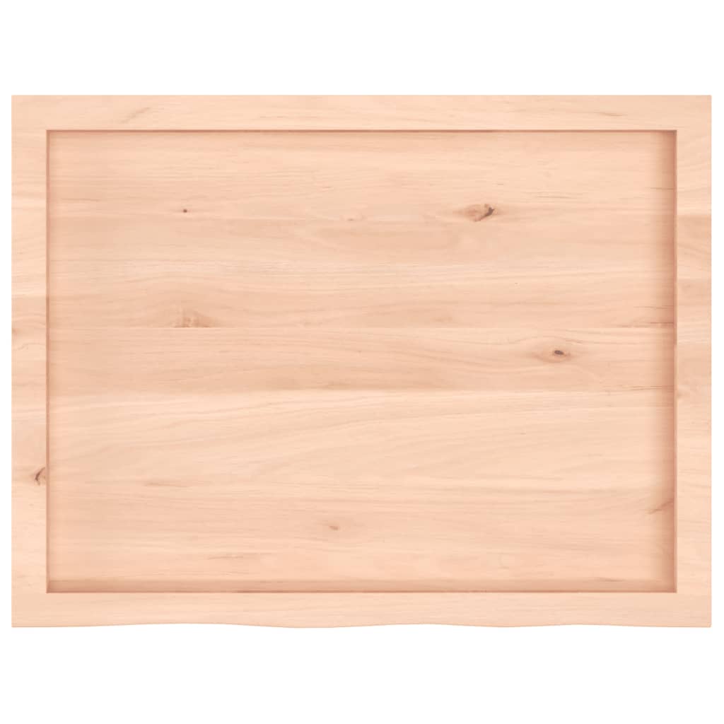 bordplade til badeværelse 80x60x(2-4) cm massivt træ ubehandlet