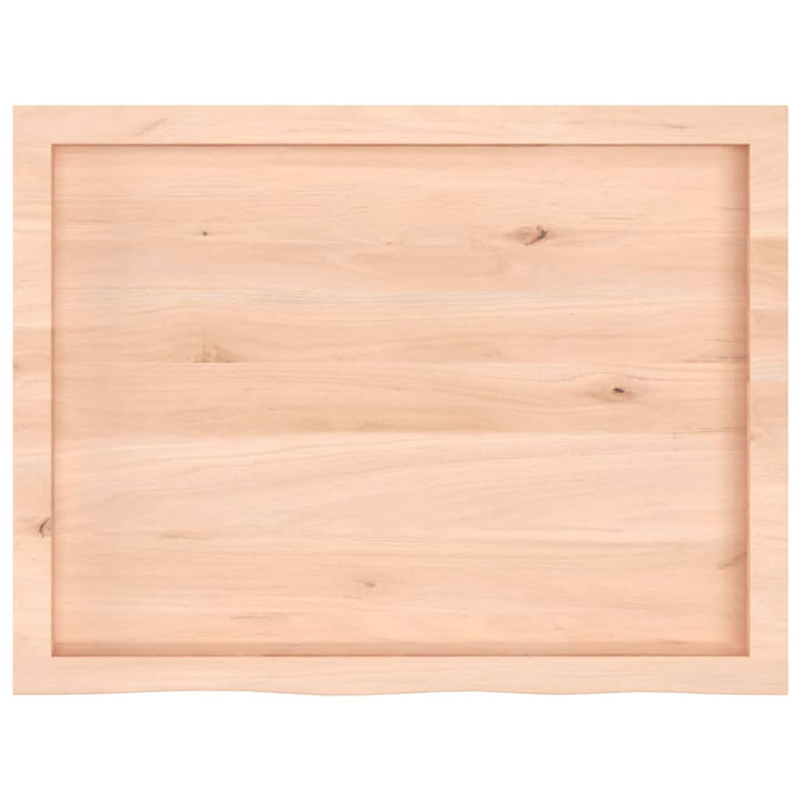 bordplade til badeværelse 80x60x(2-6) cm massivt træ ubehandlet