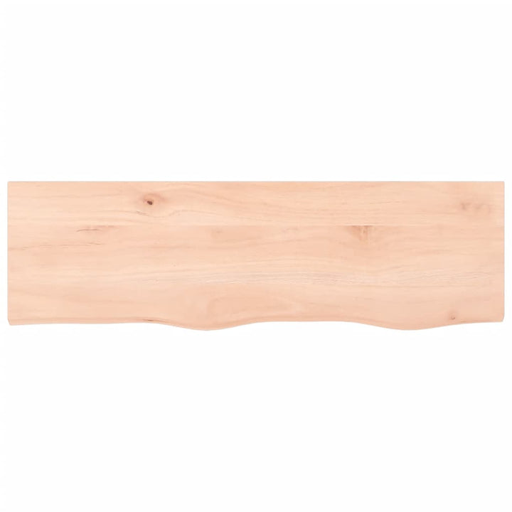 bordplade til badeværelse 100x30x2 cm massivt træ ubehandlet