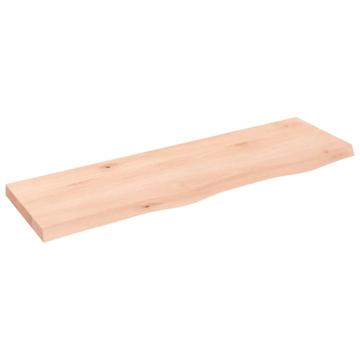 bordplade til badeværelse 100x30x(2-4)cm massivt træ ubehandlet