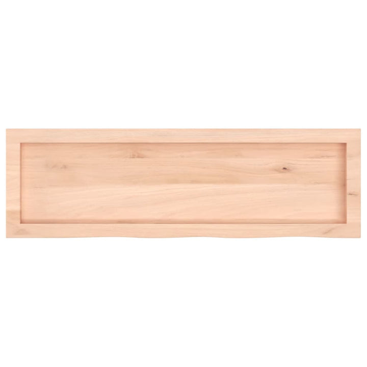 bordplade til badeværelse 100x30x(2-4)cm massivt træ ubehandlet