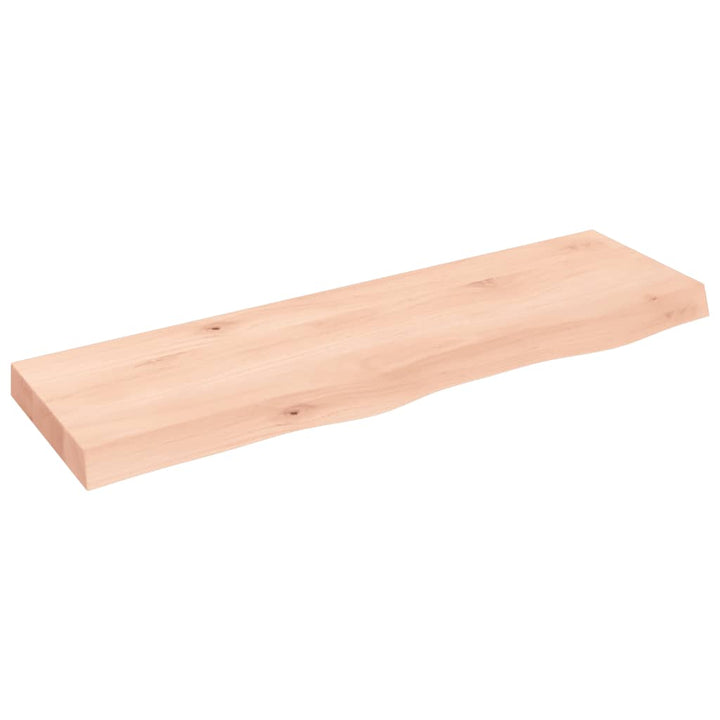 bordplade til badeværelse 100x30x(2-6)cm massivt træ ubehandlet