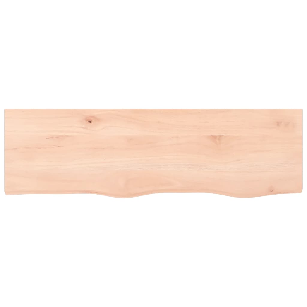 bordplade til badeværelse 100x30x(2-6)cm massivt træ ubehandlet