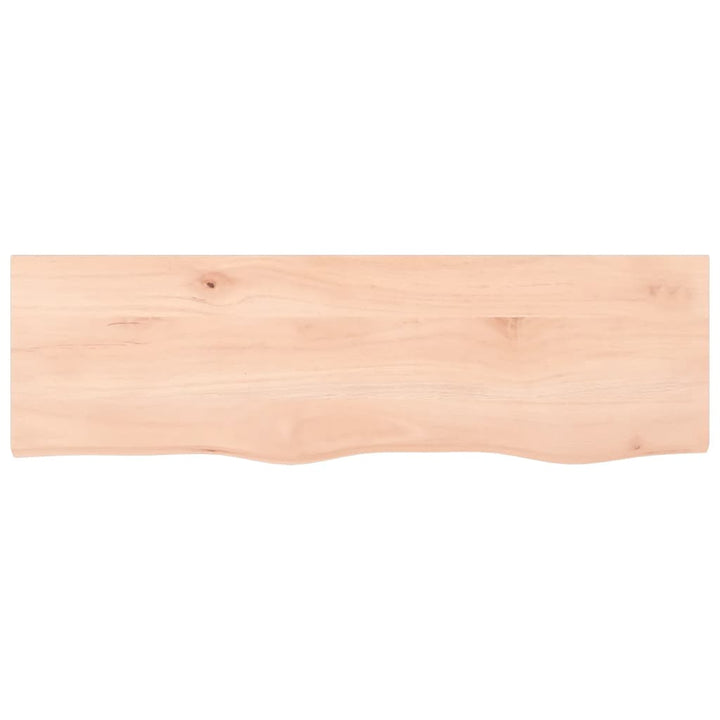 bordplade til badeværelse 100x30x(2-6)cm massivt træ ubehandlet