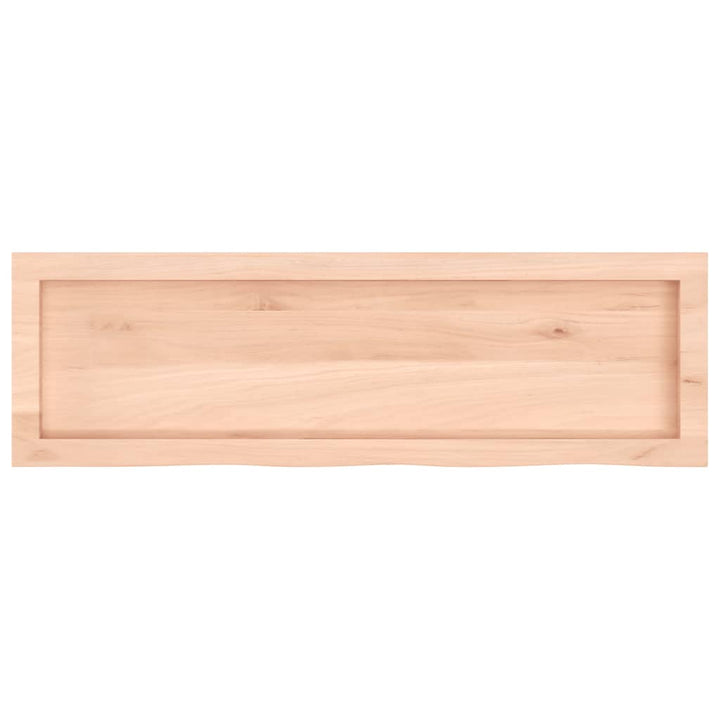 bordplade til badeværelse 100x30x(2-6)cm massivt træ ubehandlet