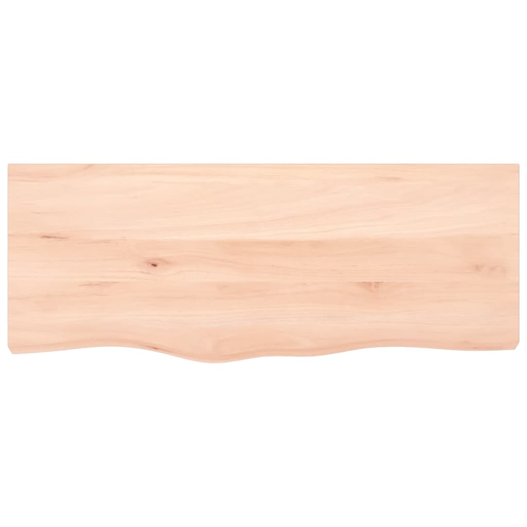 bordplade til badeværelse 100x40x(2-6)cm massivt træ ubehandlet