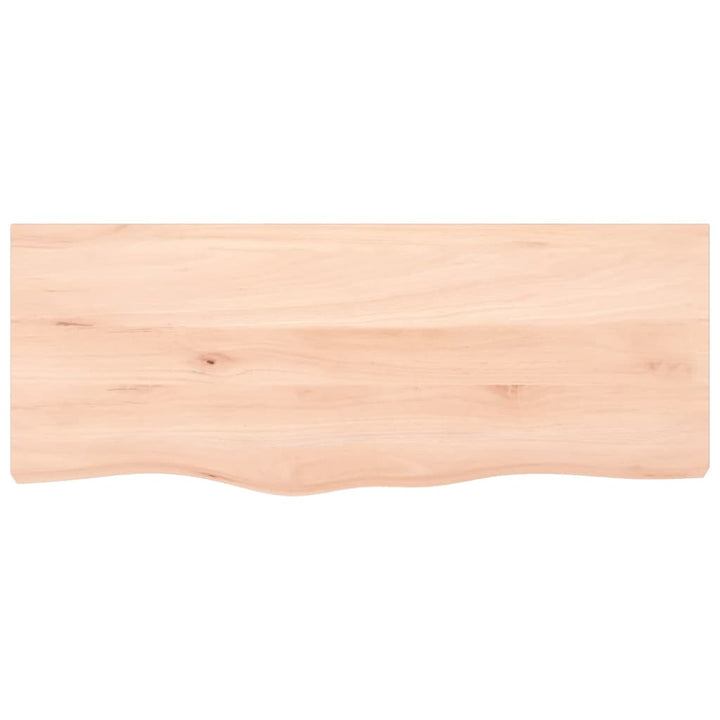 bordplade til badeværelse 100x40x(2-6)cm massivt træ ubehandlet