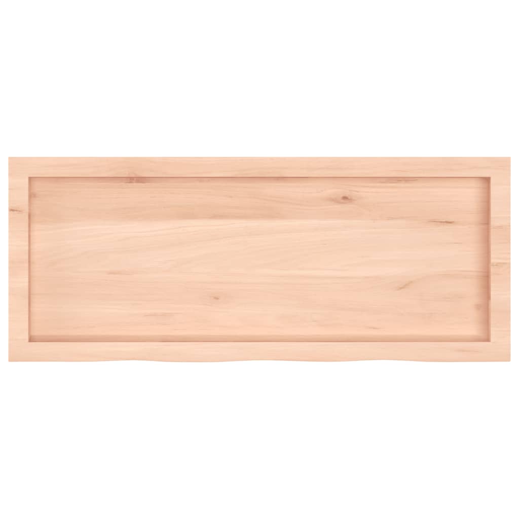 bordplade til badeværelse 100x40x(2-6)cm massivt træ ubehandlet