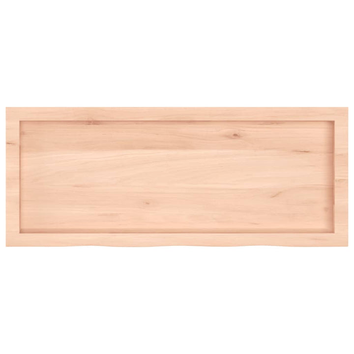 bordplade til badeværelse 100x40x(2-6)cm massivt træ ubehandlet