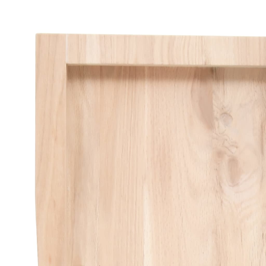 bordplade til badeværelse 100x40x(2-6)cm massivt træ ubehandlet