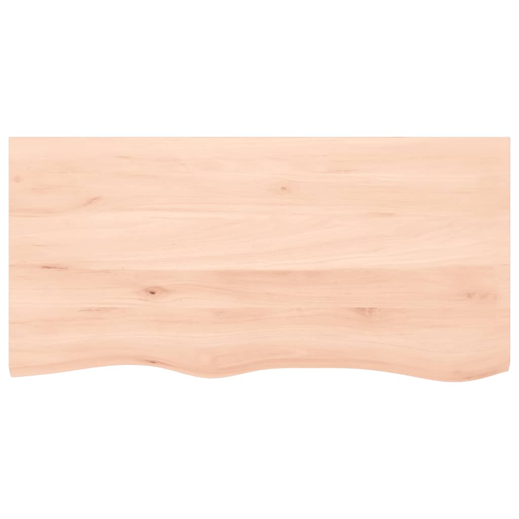 bordplade til badeværelse 160x50x2 cm massivt træ ubehandlet