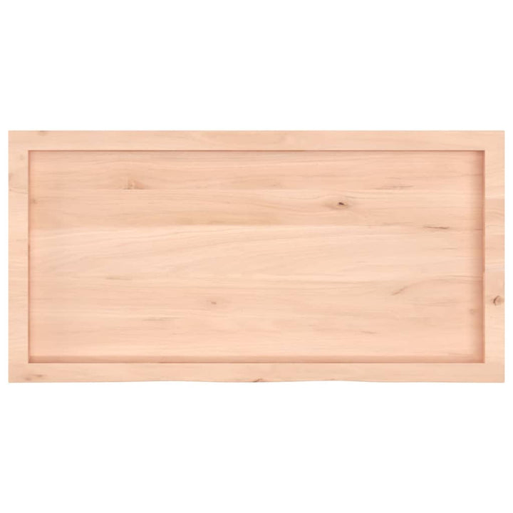 bordplade til badeværelse 100x50x(2-4)cm massivt træ ubehandlet