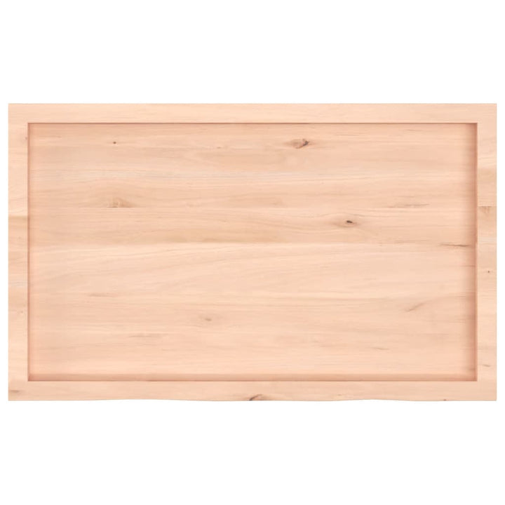 bordplade til badeværelse 100x60x(2-6)cm massivt træ ubehandlet
