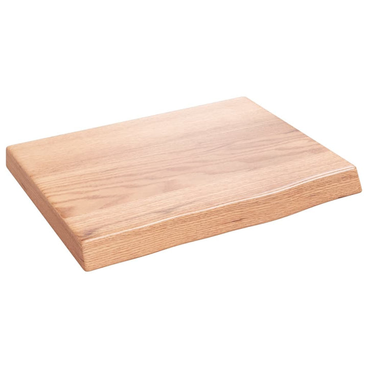 bordplade til badeværelse 40x30x(2-4) cm massivt træ lysebrun