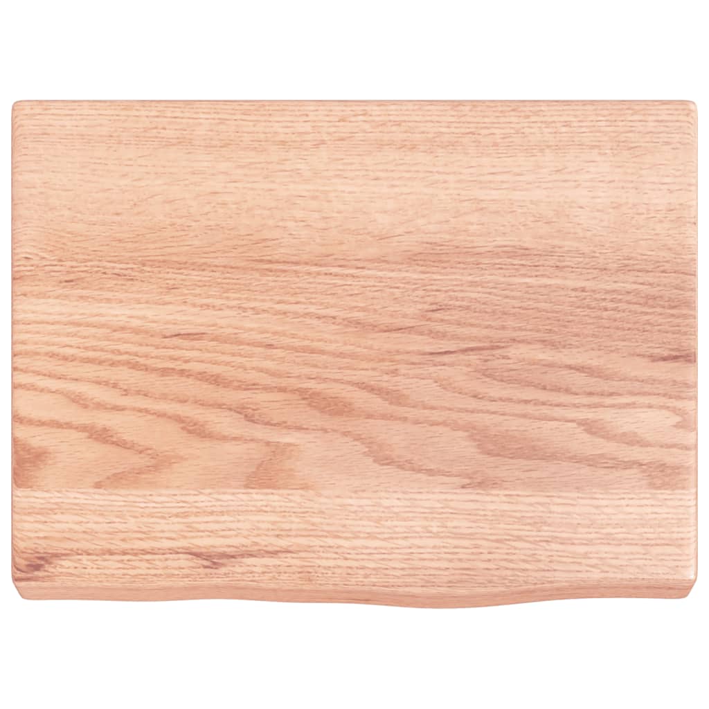 bordplade til badeværelse 40x30x(2-4) cm massivt træ lysebrun