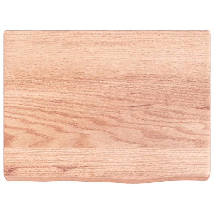 bordplade til badeværelse 40x30x(2-4) cm massivt træ lysebrun