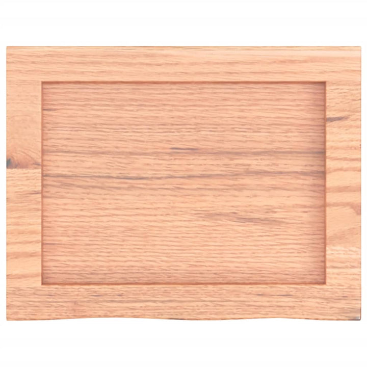 bordplade til badeværelse 40x30x(2-4) cm massivt træ lysebrun