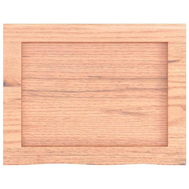 bordplade til badeværelse 40x30x(2-6) cm massivt træ lysebrun