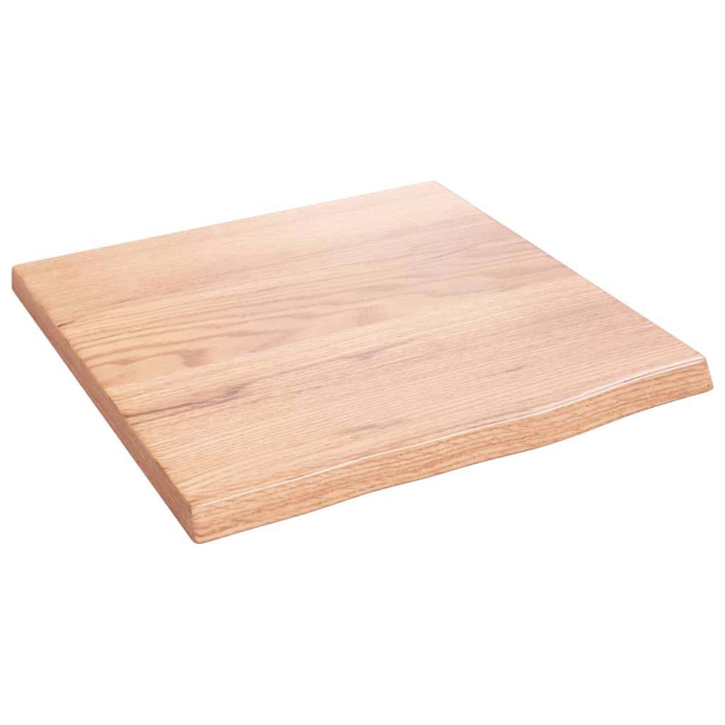 bordplade til badeværelse 40x40x2 cm massivt træ lysebrun