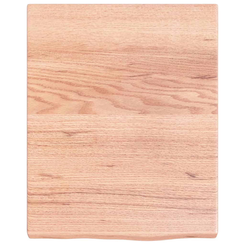 bordplade til badeværelse 40x50x(2-4) cm massivt træ lysebrun