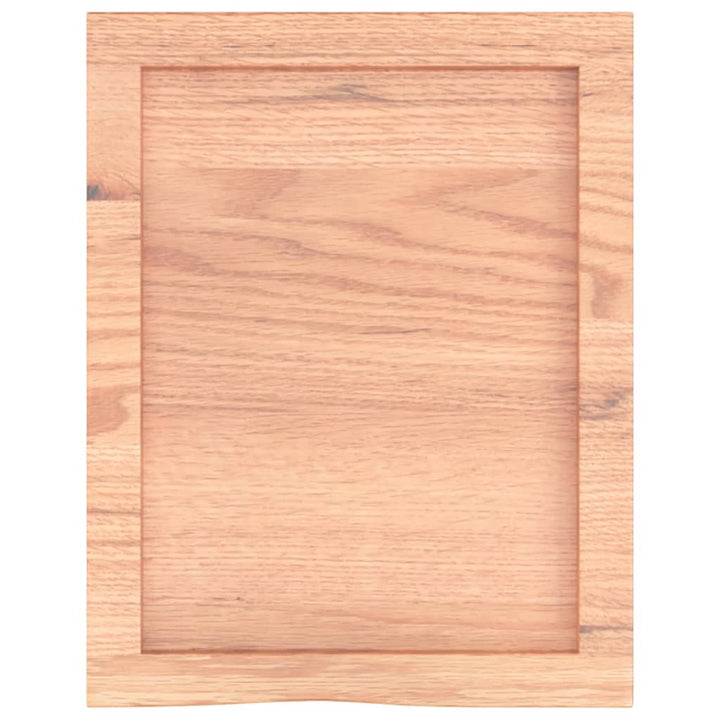 bordplade til badeværelse 40x50x(2-4) cm massivt træ lysebrun