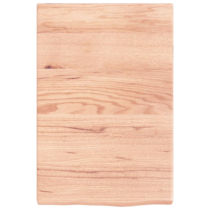 bordplade til badeværelse 40x60x(2-4) cm massivt træ lysebrun
