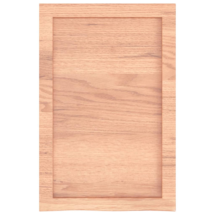 bordplade til badeværelse 40x60x(2-6) cm massivt træ lysebrun