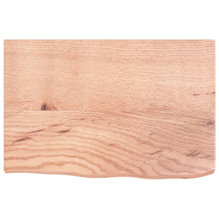 bordplade til badeværelse 60x40x(2-4) cm massivt træ lysebrun