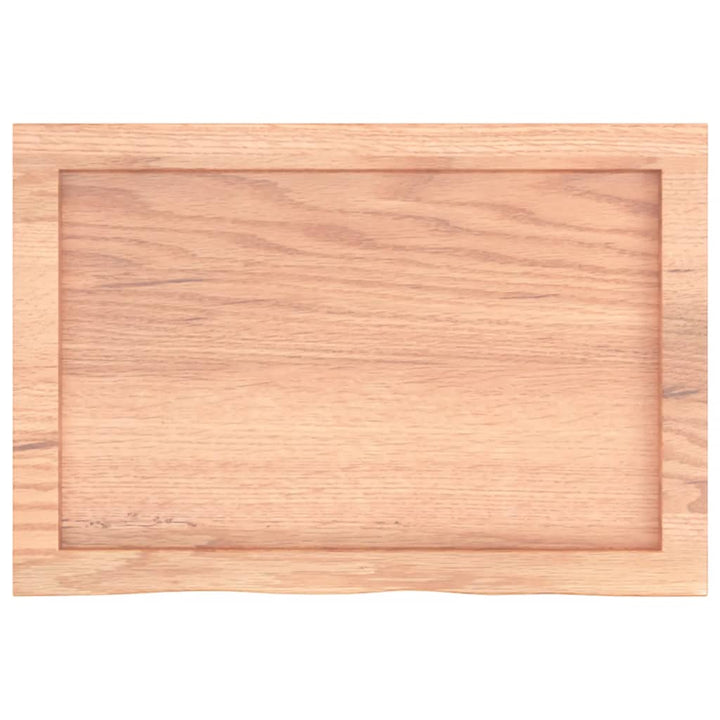 bordplade til badeværelse 60x40x(2-4) cm massivt træ lysebrun