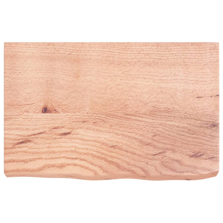 bordplade til badeværelse 60x40x(2-6) cm massivt træ lysebrun
