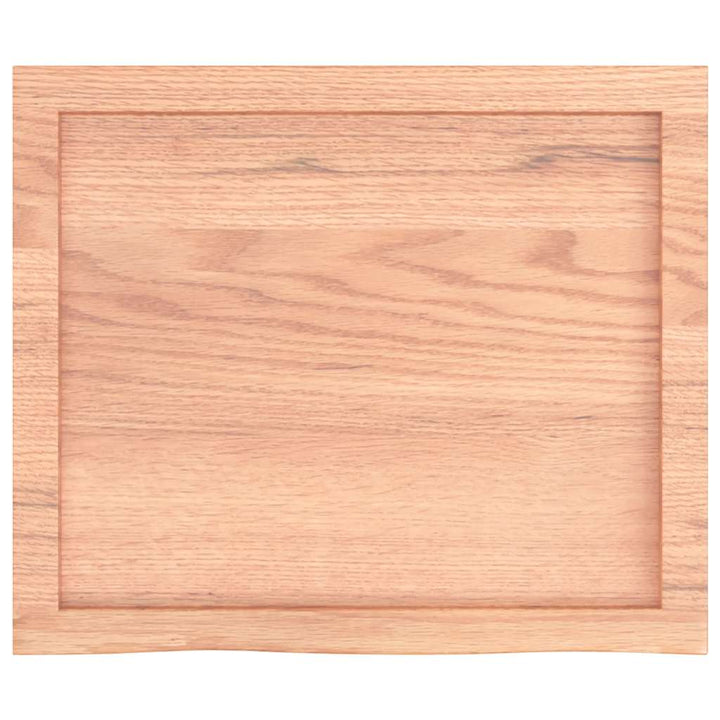 bordplade til badeværelse 60x50x(2-4) cm massivt træ lysebrun