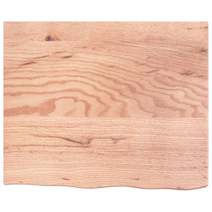 bordplade til badeværelse 60x50x(2-6) cm massivt træ lysebrun