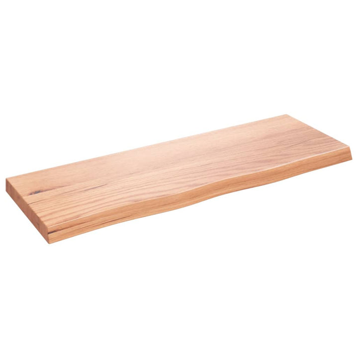 bordplade til badeværelse 80x30x(2-4) cm massivt træ lysebrun