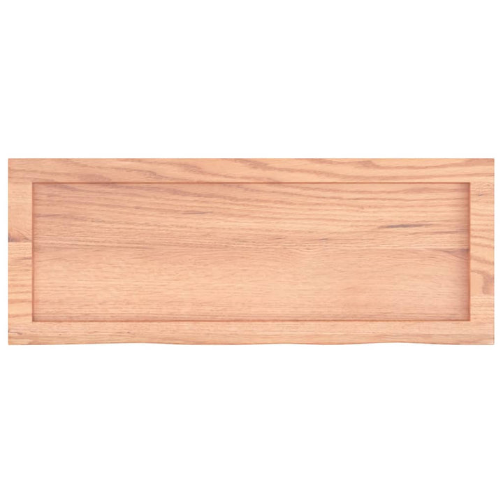 bordplade til badeværelse 80x30x(2-4) cm massivt træ lysebrun