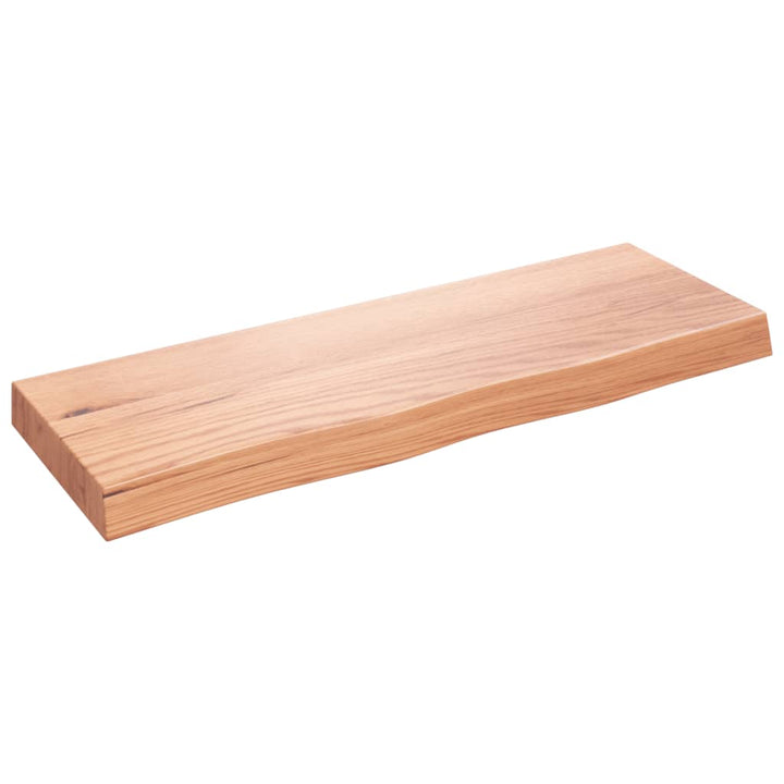 bordplade til badeværelse 80x30x(2-6) cm massivt træ lysebrun
