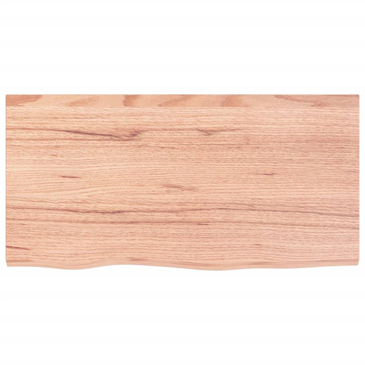 bordplade til badeværelse 80x40x(2-4) cm massivt træ lysebrun