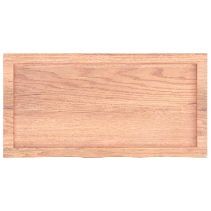 bordplade til badeværelse 80x40x(2-4) cm massivt træ lysebrun