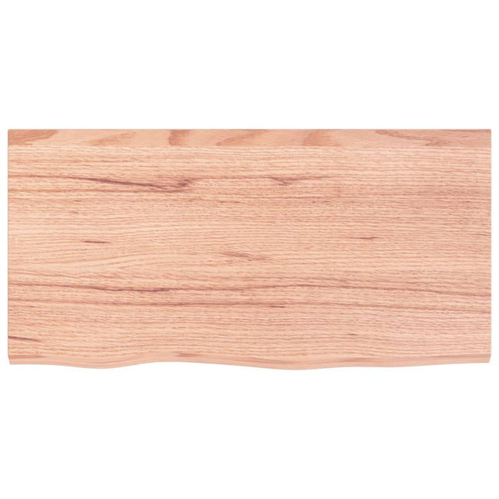 bordplade til badeværelse 80x40x(2-6) cm massivt træ lysebrun