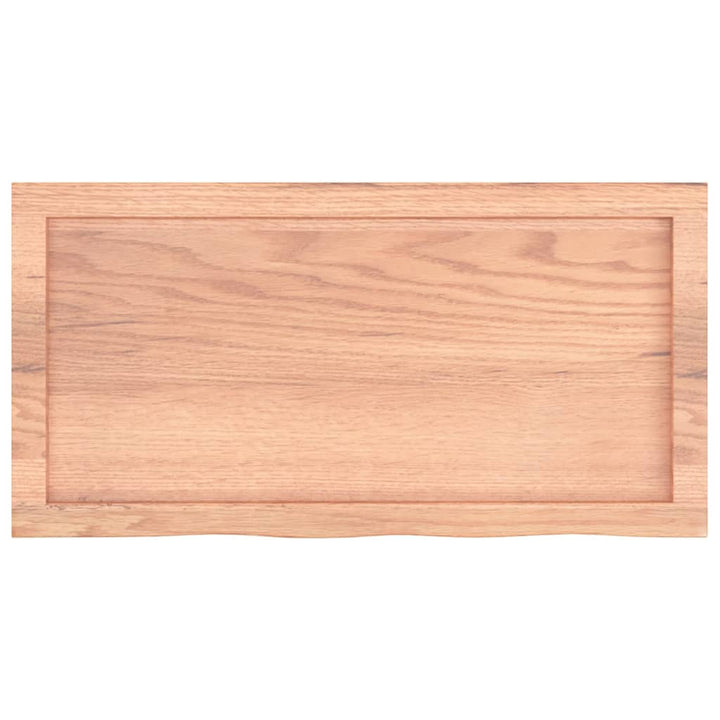 bordplade til badeværelse 80x40x(2-6) cm massivt træ lysebrun