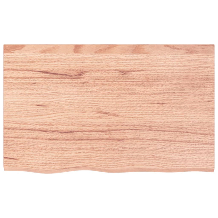 bordplade til badeværelse 80x50x2 cm massivt træ lysebrun