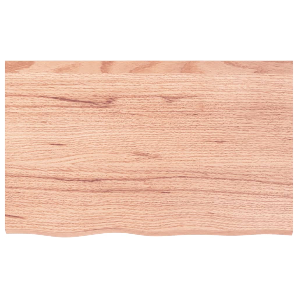 bordplade til badeværelse 80x50x(2-4) cm massivt træ lysebrun