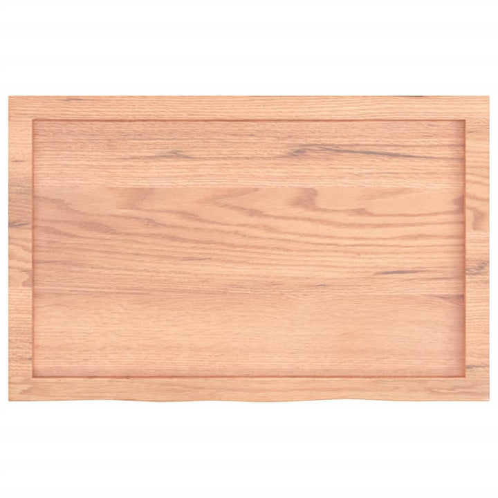 bordplade til badeværelse 80x50x(2-4) cm massivt træ lysebrun