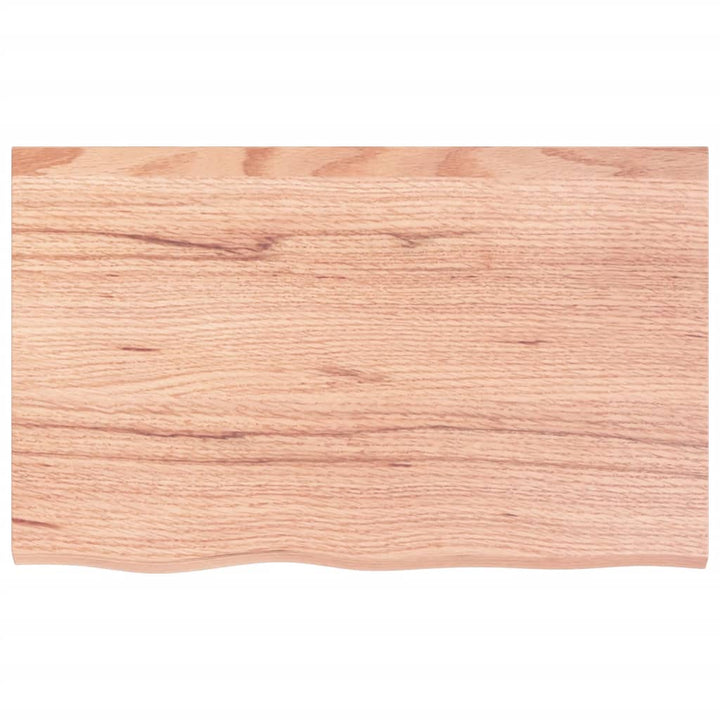 bordplade til badeværelse 80x50x(2-6) cm massivt træ lysebrun