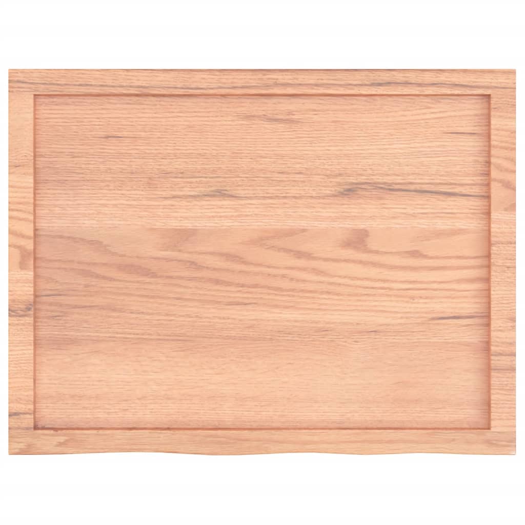 bordplade til badeværelse 80x60x(2-6) cm massivt træ lysebrun