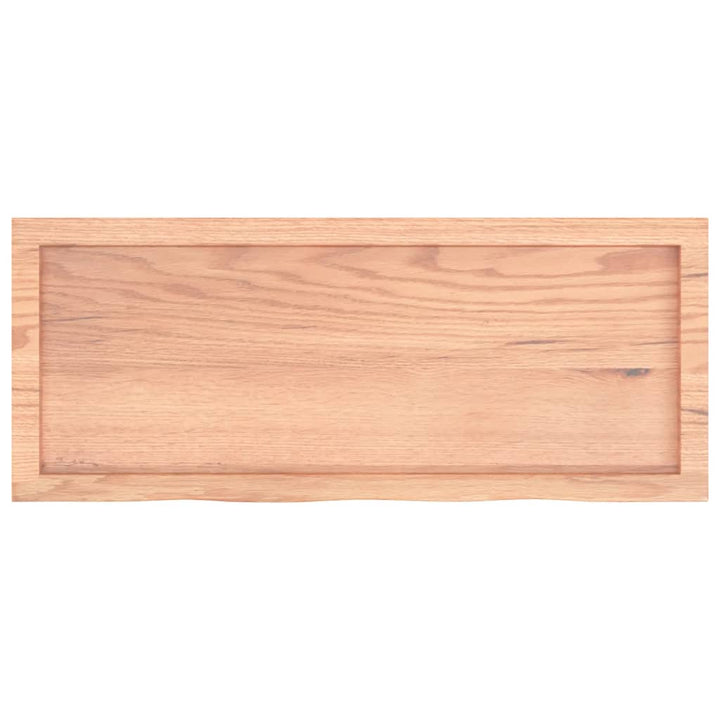 bordplade til badeværelse 100x40x(2-4) cm massivt træ lysebrun
