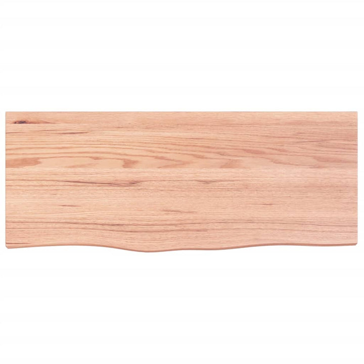 bordplade til badeværelse 100x40x(2-6) cm massivt træ lysebrun
