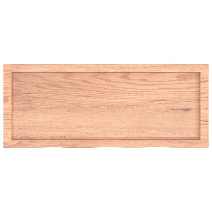 bordplade til badeværelse 100x40x(2-6) cm massivt træ lysebrun